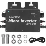 800W Micro Inverter Solar Grid Tie Inverter WIFI Control Micro Wechselrichter Solar Inverter Controller DC to AC 120 230V Auto Identification IP65 Wasserdichter Micro Inverter(Schwarz)