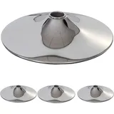 MCW 4er-Set Fußplatte Fuß Fußteller für Barhocker Loungesessel, chromoptik ~ Ø 38,5cm