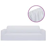 vidaXL Stretch Sofahusse 3-Sitzer Weiß Polyester-Jersey