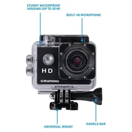 Grundig Action Cam 720P Wasserdichte Ausführung Schwarz