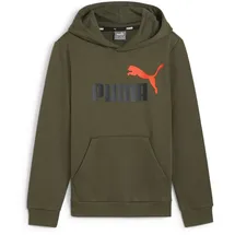 Puma Ess+ Metallic 2 Col Big Logo Fleece-Hoodie Jungen 77 dark olive 140