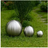 Köhko 3er Dekokugel aus gebürstet-matten Edelstahl