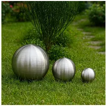 Köhko 3er Dekokugel aus gebürstet-matten Edelstahl