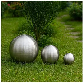 Köhko 3er Dekokugel aus gebürstet-matten Edelstahl