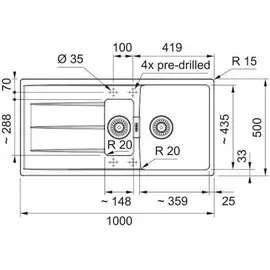 Franke Spüle Centro CNG 651-100 Fragran. Onyx rev. 1140708254 - Schwarz