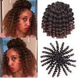 1B/30, 8" 20cm / WAND CURL / 240Gr / 3 teilige Packung wellenförmiger extensions für flechten crochet/pro Stück 20 Strähnen 80G / Premium Haar echthaar Look + Duschhaube und Haken gratis