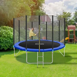 Tectake Garfunky 396 cm inkl. Sicherheitsnetz und Leiter schwarz/blau