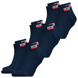 Levis Unisex Quarter Sportsocken Mid Cut Sportswear Logo 4er 6er 8er Multipack in 35-38 Blau