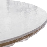 Klare runde Vinyl-Tischdecke, runde Tischdecke, wasserdichte Tischdecke, elastisch, transparent, Kunststoff-Tischdecke, Kunststoff-Tischdecke, Schutz für den Tisch, s