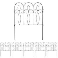 Relaxdays 6-tlg. Beetzaun aus Metall Schwarz