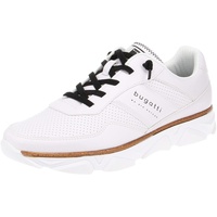 BUGATTI Sportlicher Sneaker mit Memory Foam, elastische Schnürsenkel, Weiß, 44
