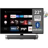 Reflexion_TV LDDW22iSB+ | DVD-Player | Smart-TV | 22 Zoll | für Wohnmobile und Wohnwagen | 12V KFZ-Adapter | mit Soundbar | Full-HD Auflösung | HDMI, WLAN, Bluetooth | erschütterungsfest, schwarz