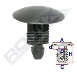 ROMIX Clip, Zier-/Schutzleiste FIAT,PEUGEOT,CITROËN 20242 8748W4,8748Y6,1301019808 7466J0