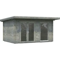 Gartenhaus PALMAKO "Heidi", grau, Fußboden im Gartenhaus, ohne Dacheindeckung, Holzwerkstoff, Gartenhäuser, 11,7 m2, mit Fußboden im Gartenhaus