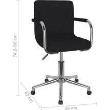 vidaXL Bürostuhl Drehbar Stoff Schwarz