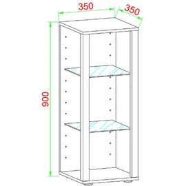VCM Hängevitrine Wandregal 60 x 30 x 80 cm Schwarz