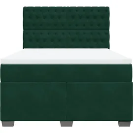 vidaXL Boxspringbett 140 x 200 cm Dunkelgrün