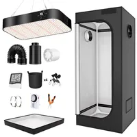 TOPRON Growzelt Komplettset Anbau Set mit 200W LED Vollspektrum Grow Lampe Dimmbar, 40x40x120cm GrowZelt Kit Komplettes Hydroponics Grow Tent Complete Set(40x40x120cm)