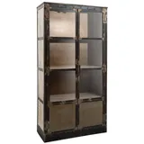 Massivmoebel24 Vitrine Mango 92x40x185 braun lackiert HEAVY INDUSTRY #243