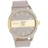 Oozoo Herren Armbanduhr Timepieces Analog Leder taupe braun D2UOC11317 - Grau