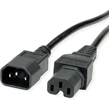 Value Netzkabel IEC320/C14 Stecker - C15 Buchse, H05RN-F, schwarz, 3 m