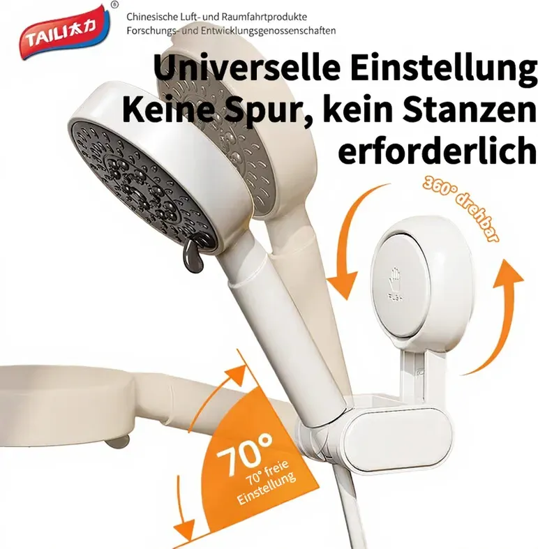 TAILI Verstellbarer Duschkopfhalter mit Saugnapf (Einzelstück)