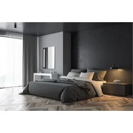 PonteSino HOKO LED Badezimmerspiegel 50x70 cm – beschlagfreier Wandspiegel mit Digitaluhr – stufenlos dimmbar – Speicherfunktion – Hannover - Transparent