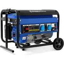 Eberth 2200 Watt Notstromaggregat Stromerzeuger Stromaggregat mit Fahrwerk, 5,5 PS Benzinmotor, 4-Takt, 1-Phase, 2x 230V, 1x 12V, automatischer Voltregler AVR, Ölmangelsicherung, Tankanzeige