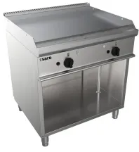 SARO Gas Griddleplatte mit offenem Unterbau, E7/KTG2BAL, Professioneller Gasgrill aus Edelstahl mit zwei Kochzonen, Maße (L x B x H): 700 x 800 x 850 mm