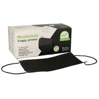 Medi-Inn Mundschutz Type II 3-lagig 9 cm x 17,5 cm schwarz mit Nasenbügel Typ 500 Stück