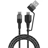 4smarts USB-C & -A/USB-C Kabel ComboCord CA 1,5m textil