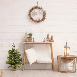Rebecca Mobili Künstlicher Weihnachtsbaum, H 60 cm, 50 LED-Lichter, PVC und PE, grün