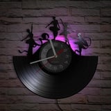 Smotly Vinyl-Wanduhr, Ballett-Themen-Wanduhr mit LED-Nachtlicht-Funktion, ein Geschenk für Heimdekor-Wanduhren, die gerne tanzen. (sieben Farben)