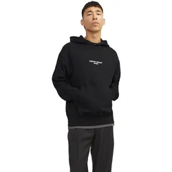 Jack & Jones Herren Hoodie Kapuzenpullover JORNOTO GRAPHIC- Relaxed Fit Relaxed Fit Schwarz 12256506 M