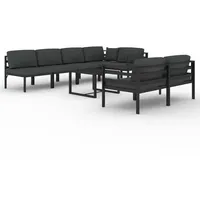 vidaXL 8-tlg. Garten-Lounge-Set mit Kissen Aluminium Anthrazit