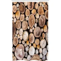 ABAKUHAUS Duschvorhang 120 x 180 cm Holzscheite Eiche