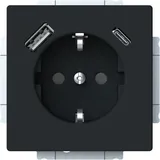 Busch-Jaeger USB-Steckdose 20 EUCB2USBAC-885 Schwarz 1 St.