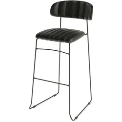 Essentials Mundo Barhocker Schwarz, kunstleder gepolstert, feuerhemmend, 46,5x49x105cm (BxTxH), 53102