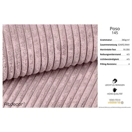 altdecor Ecksofa Cord 2-Sitzer Rosa