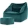 I.C.O.N. Icon Sitzsack Sessel mit Hocker für Erwachsene, Blaugrün, Flauschiger Samtstoff, Riesen Sitzsack Samt mit Füllung, Bean Bag Chair, Bequemer Sessel Wohnzimmer, Lounge, Schlafzimmer, Büro