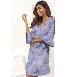 Kimono VIVANCE DREAMS Gr. 32/34, beige (ecru) Damen Bademäntel Morgenmäntel mit Volants