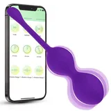 LZYLWC Liebeskugeln für die Frau Beckenbodentrainer mit Vibration Vibro Ei mit Fernsteuerung für unterwegs 10 Modi & App-Steuerung für Frauen vibratorensets für frauen mit fernbedienung(Lila )