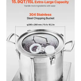 Vevor 15L Küchenmaschine Gemüsezerkleinerer