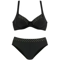 LASCANA Bügel-Bikini mit Ziernieten LASCANA schwarz Gr.38 Cup D