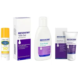 Benzaknen 10% Akne-Set: Reinigen, behandeln & UV-Schutz