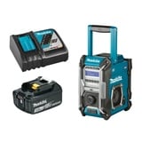 Makita MR003GZ + 1x 18V 3Ah BL1830 Akku + DC18RC Akku-Baustellenradio mit DAB+