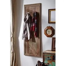 MASSIVMOEBEL24.DE Wandgarderobe Sheesham 55 x 3 x 150 cm Grau Geölt