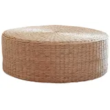 Gazechimp Bodenkissen Rund, Handgewebtes Stroh Sitzkissen, Rattan Sitzkissen Boden, Handmade Bodenmatte Bodenkissen Sitzpouf für Yoga, Wohnzimmer, Schlafzimmer, Balkon, Zen, 40x40