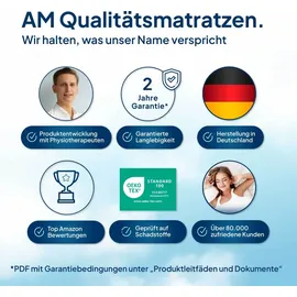 AM Qualitätsmatratzen Basic Komfortschaum-Topper 180 x 200 cm H2