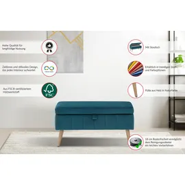 otto home Truhenbank OTTO HOME "AMIRA Sitzbank mit Stauraum, Maße B/T/H: 81/36/43 cm", silber (silberfarben), B:81cm H:43cm T:36cm, Struktur fein (100% Polyester);Samtvelours (100% Polyester);Luxus-Microfaser weich (100% Polyester), Sitzbänke, mit Staufach, in 3